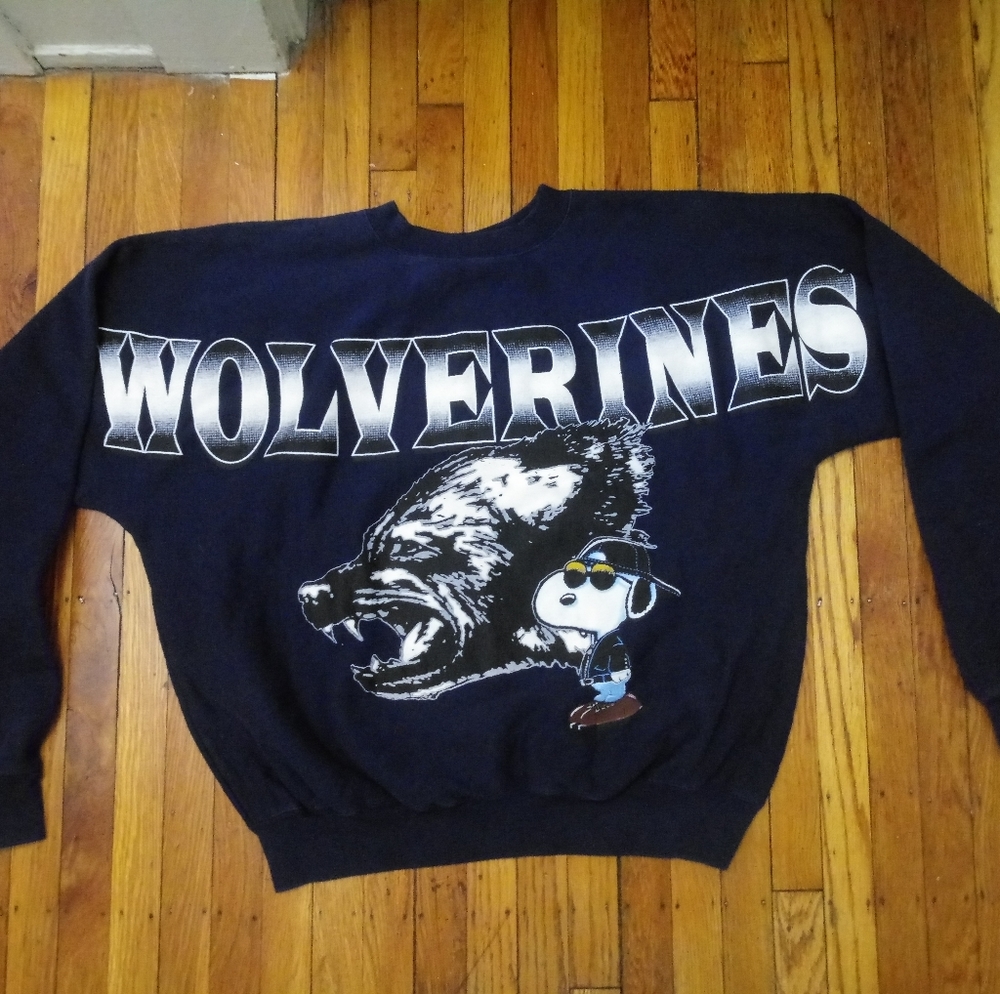 VTG 90s Michigan Wolverines Snoopy Sweatshirt RARE